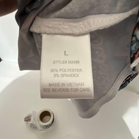 G Collection Women's Multicolor Geometric 3/4 Sleeve Asymmetrical Hem Top Large - Picture 11 of 11